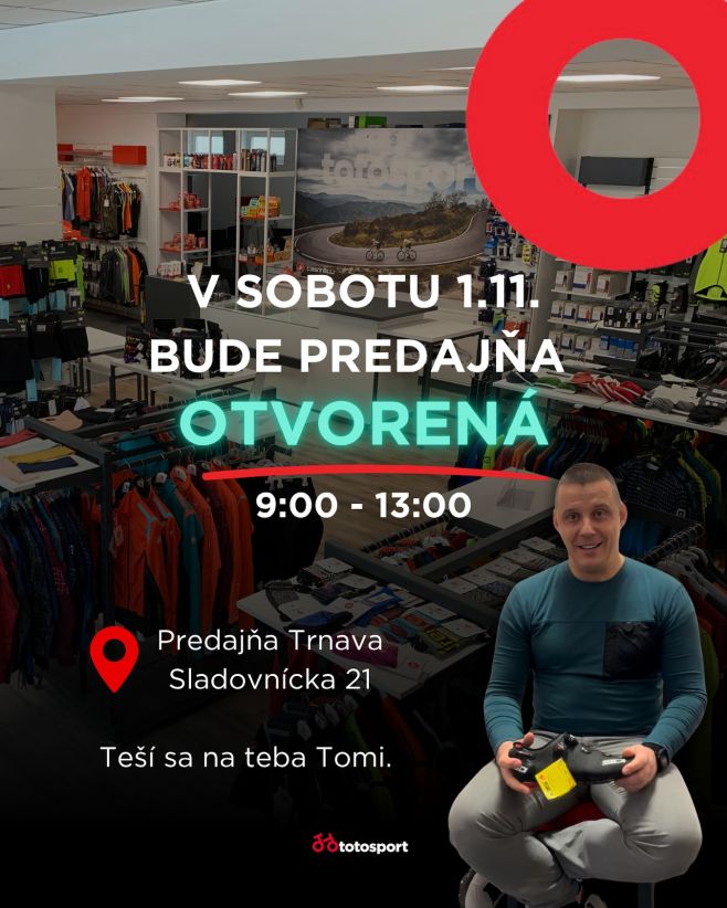 Tešíme sa na Tvoju návštevu aj túto sobotu. Príď si doplniť cyklošatník. S výberom Ti poradí profík vo svojom odbore -...